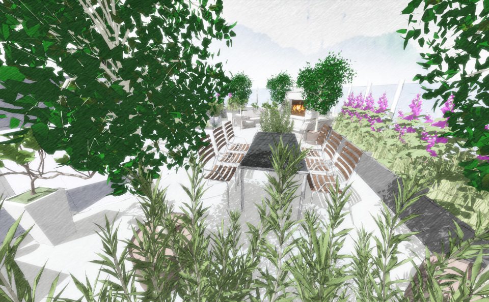 roof garden design landscape concept